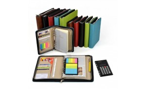 Folder Organizer Documents Holder with Calculator Professional Padfolio Briefcase 6-Ring Binder Folder Portfolio Organizer Planner